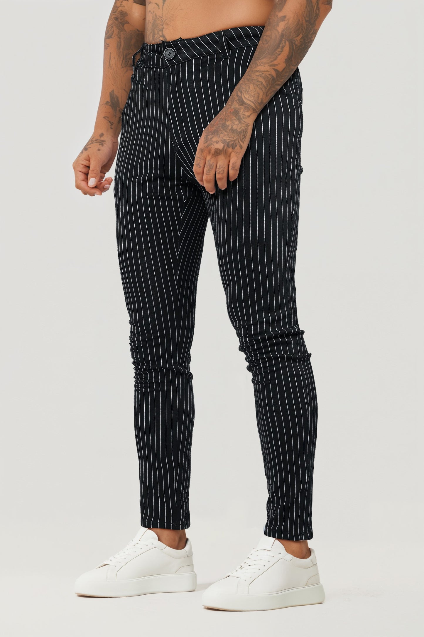 Mens Striped Pant - Black & Grey