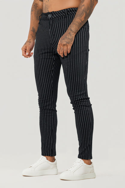 Mens Striped Pant - Black & Grey