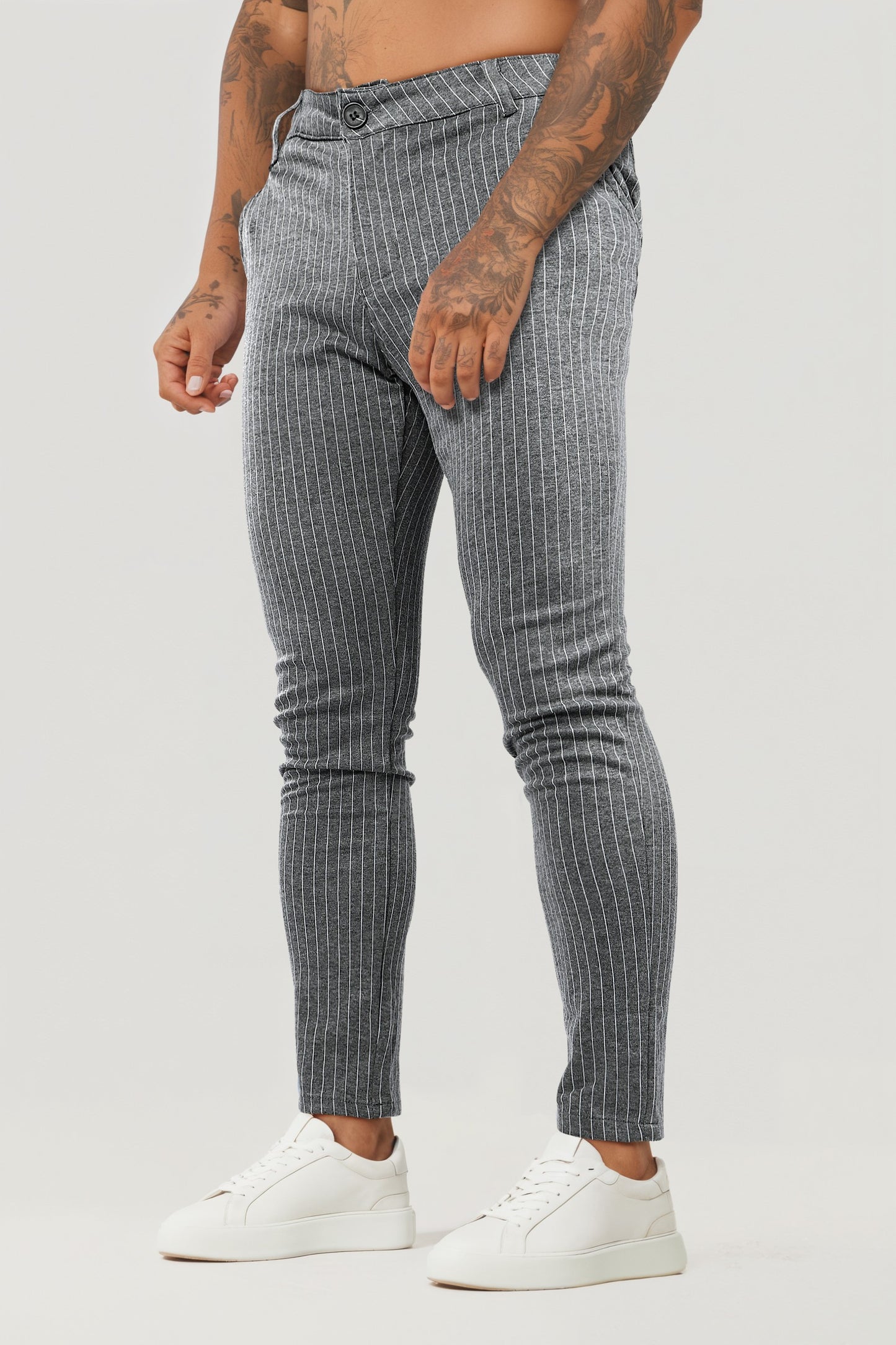 Mens Striped Pant - Black & Grey