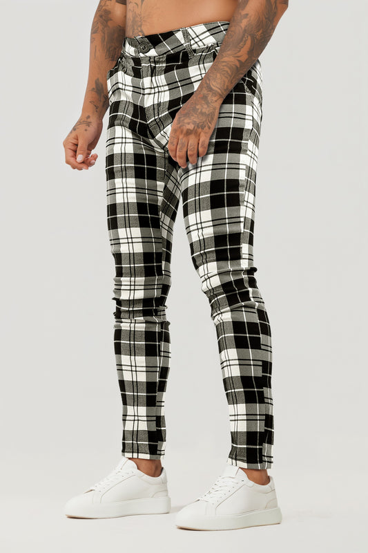 Men's Plaid Pant - Black And White