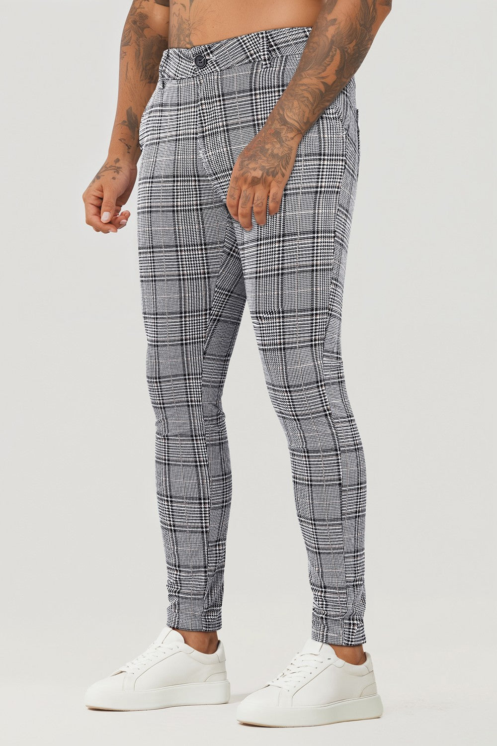 Mens deals skinny check chinos