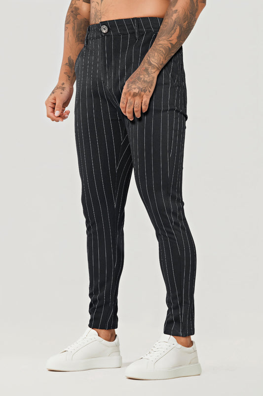 Best Skinny pants - Black & Vertical Stripe