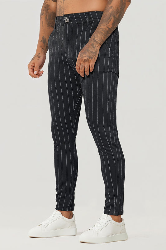 Best Skinny pants - Black & Vertical Stripe