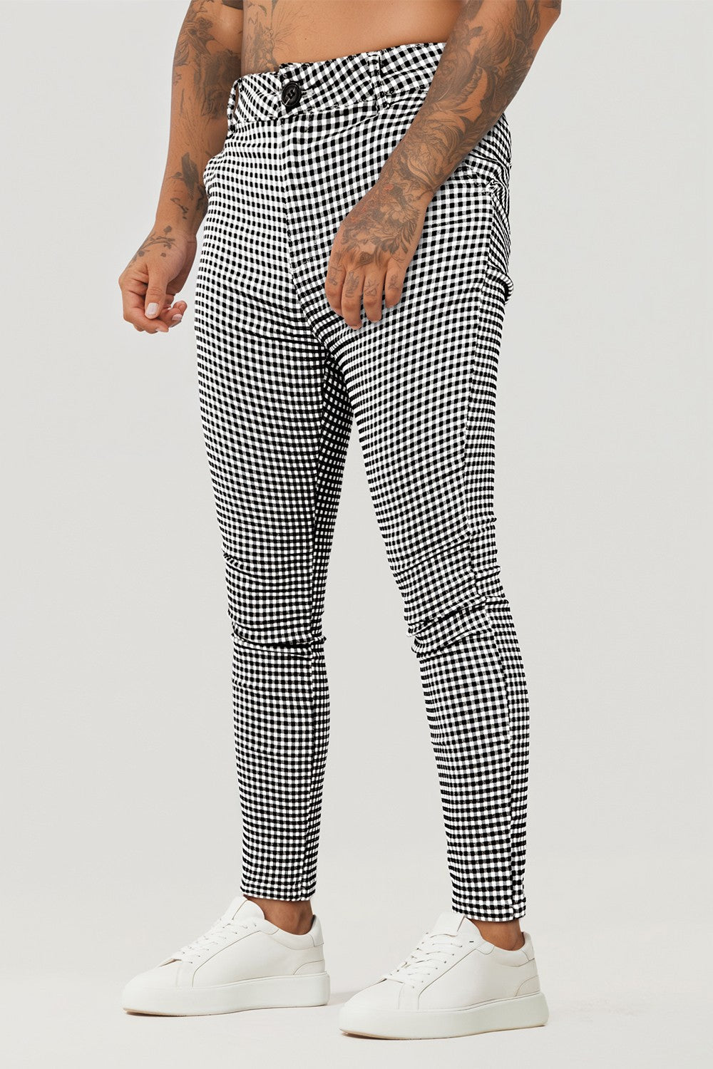 Men's Plaid Pant - Black & White