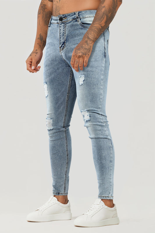 Men's Light Blue Skinny Jean - Ripped