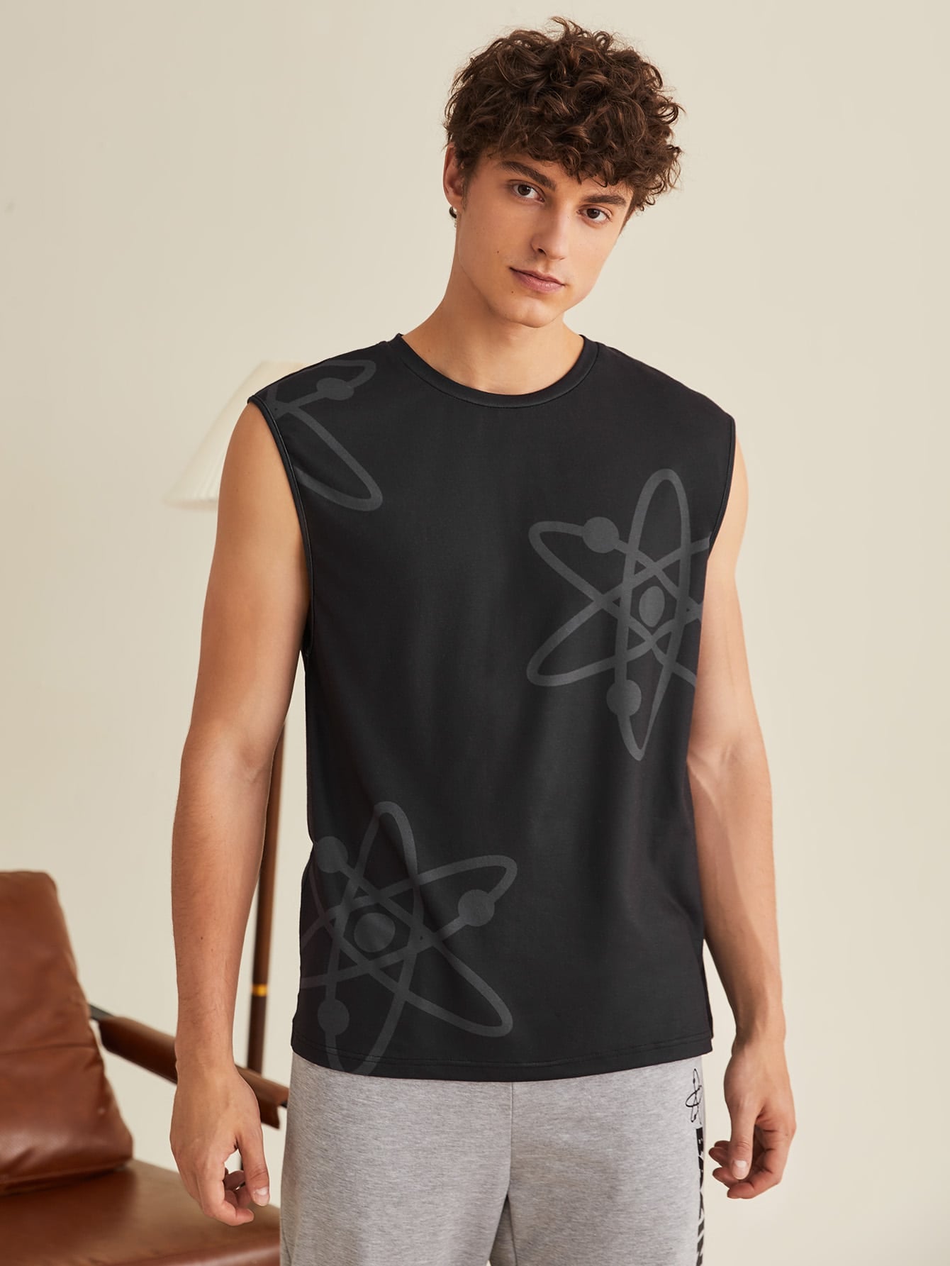 Men Letter Print Tank Top