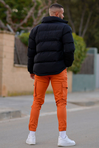 men's orange cargo pants