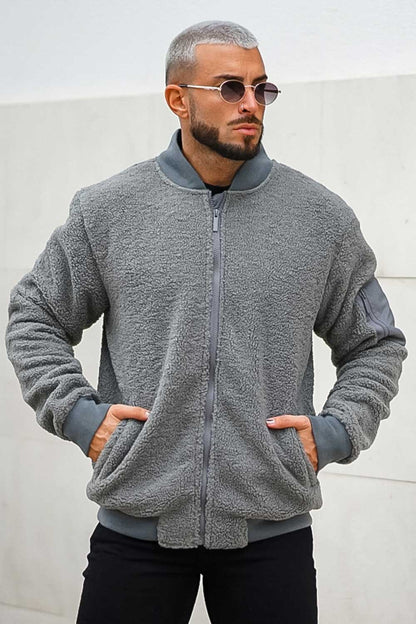 men's grey winter coat