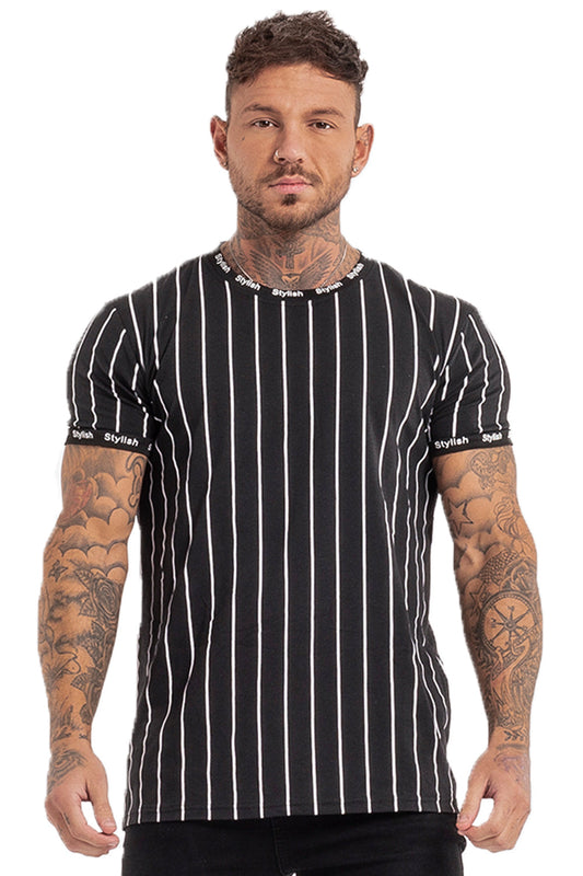 T-shirt girocollo da uomo - nere