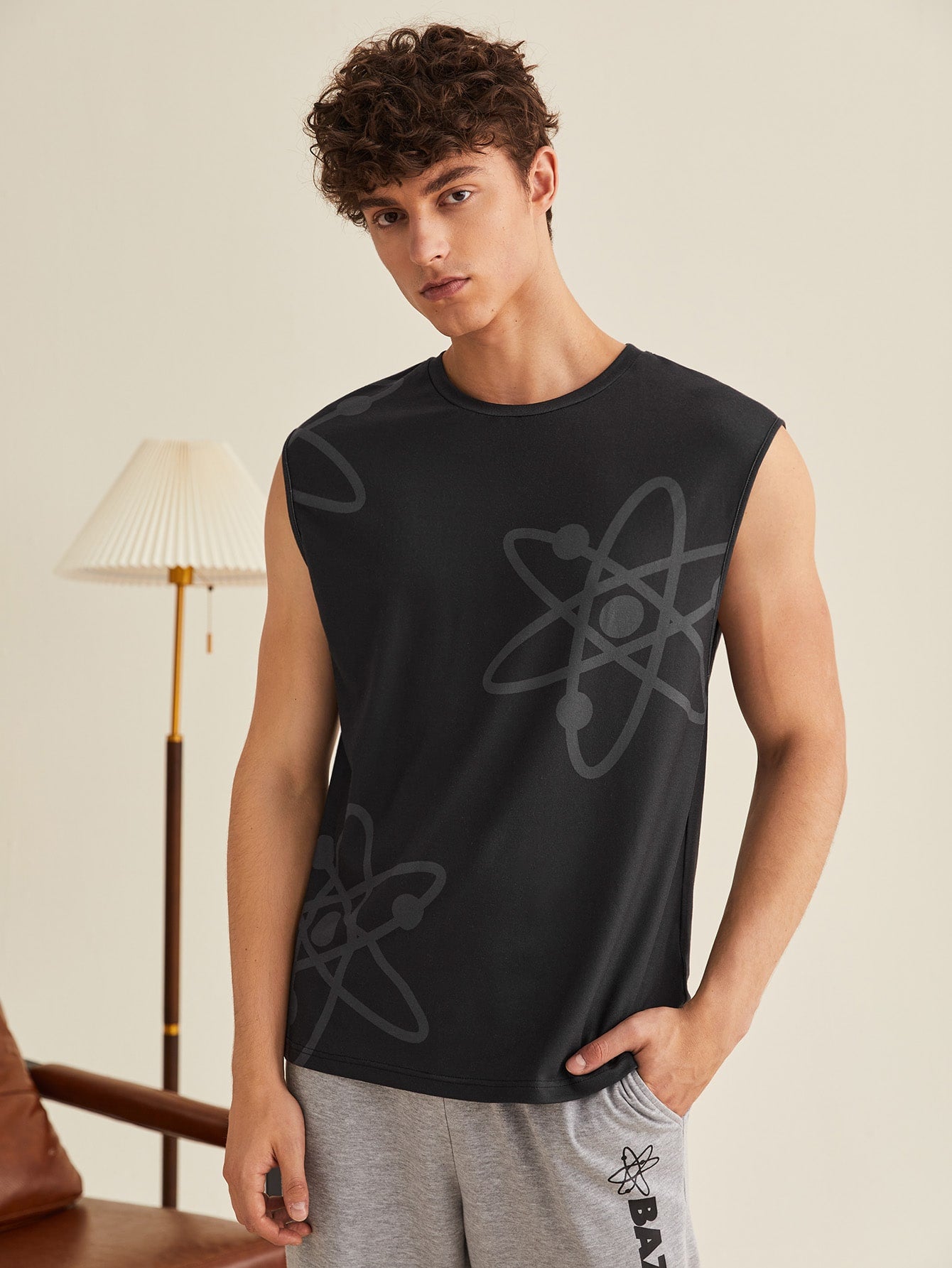 Men Letter Print Tank Top