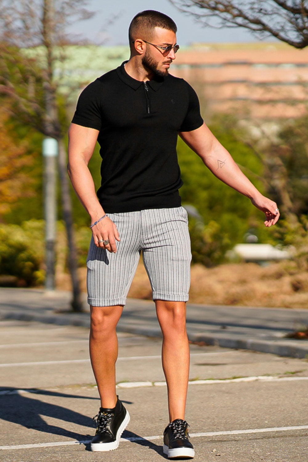 men's grey chino shorts