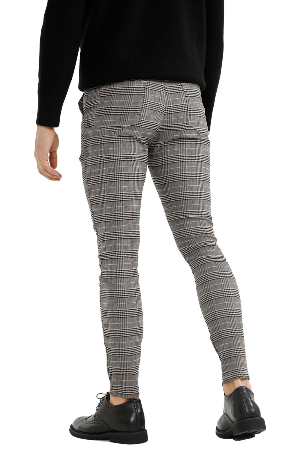 men's black plaid pants