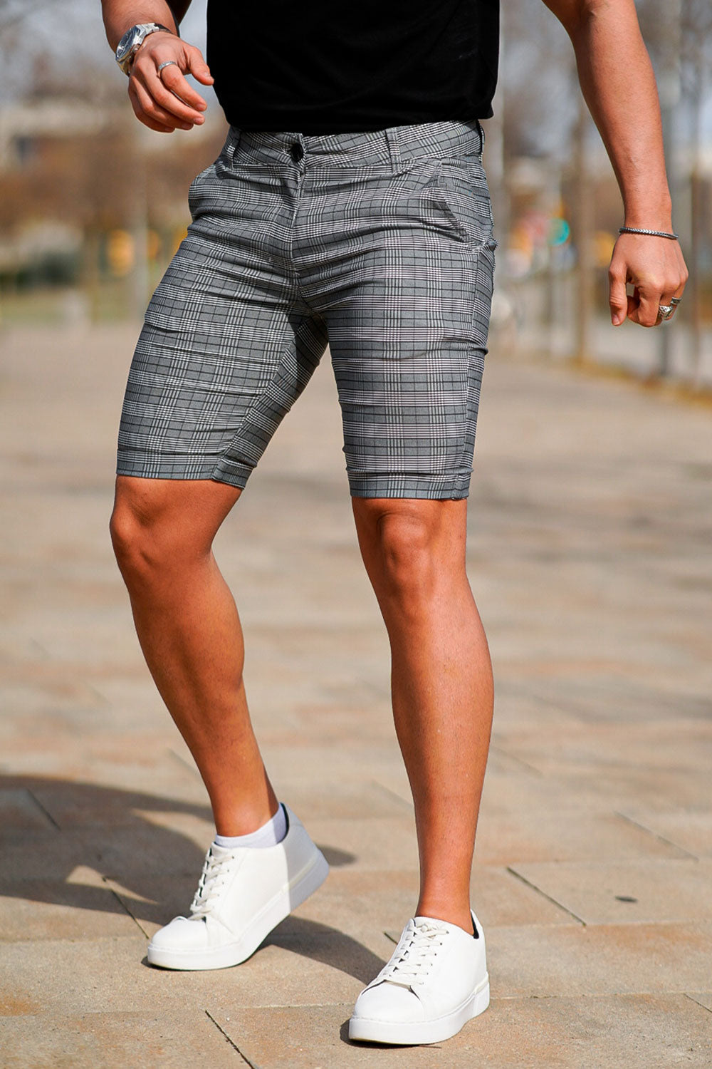 gray chino shorts