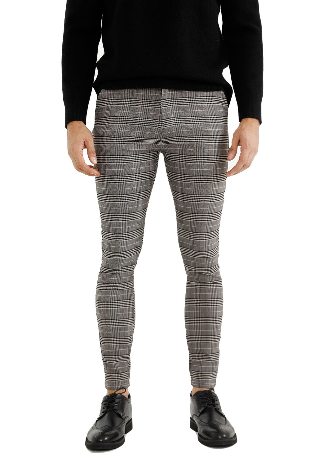 men's black plaid pants