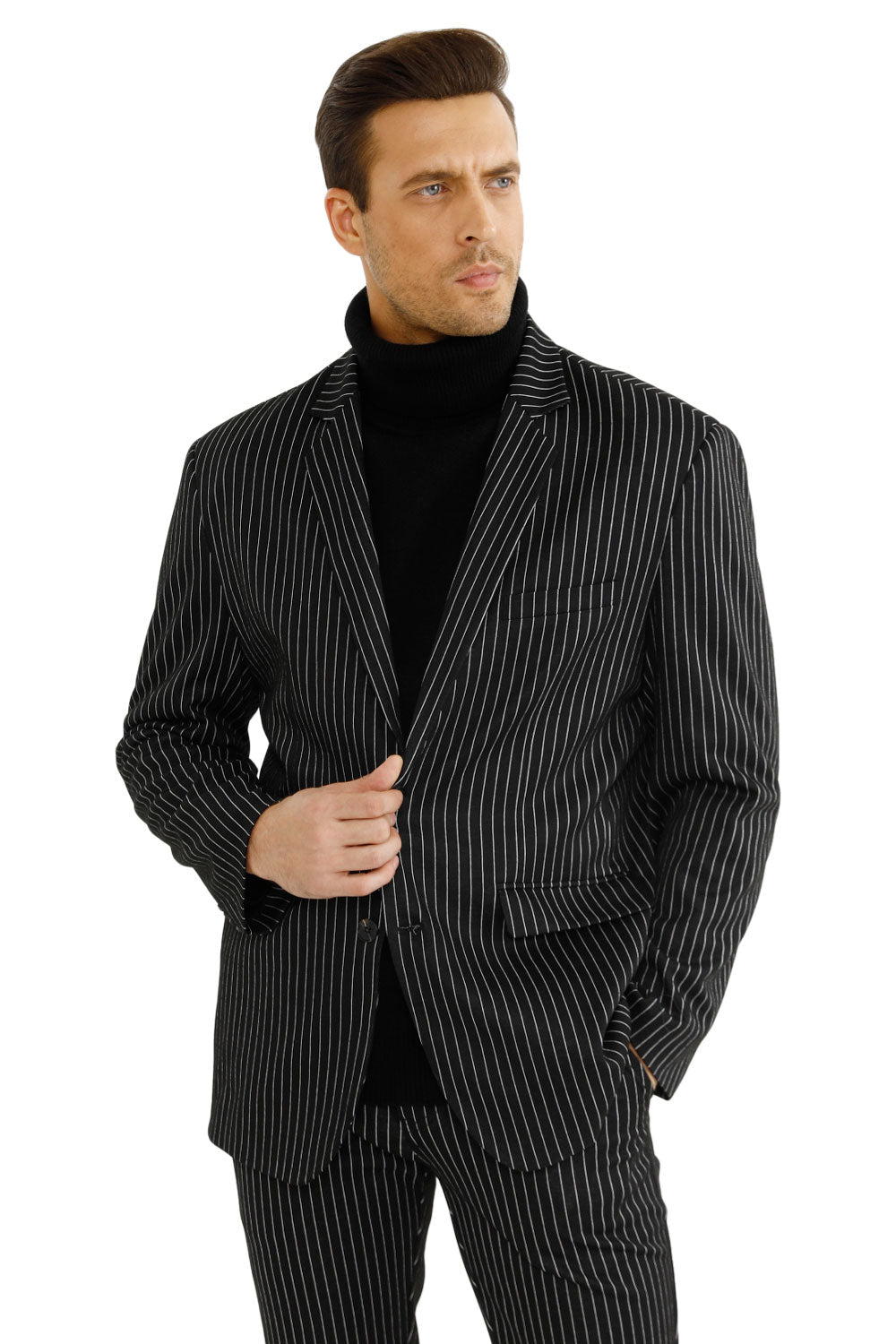 men's striped suit