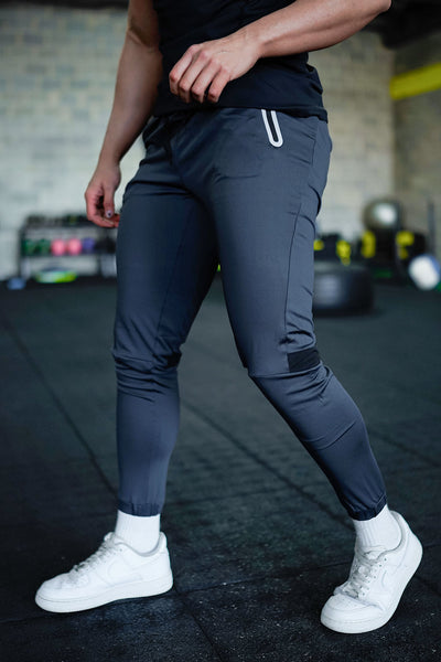 Men Grey Textured Slim Fit Casual Track Pants