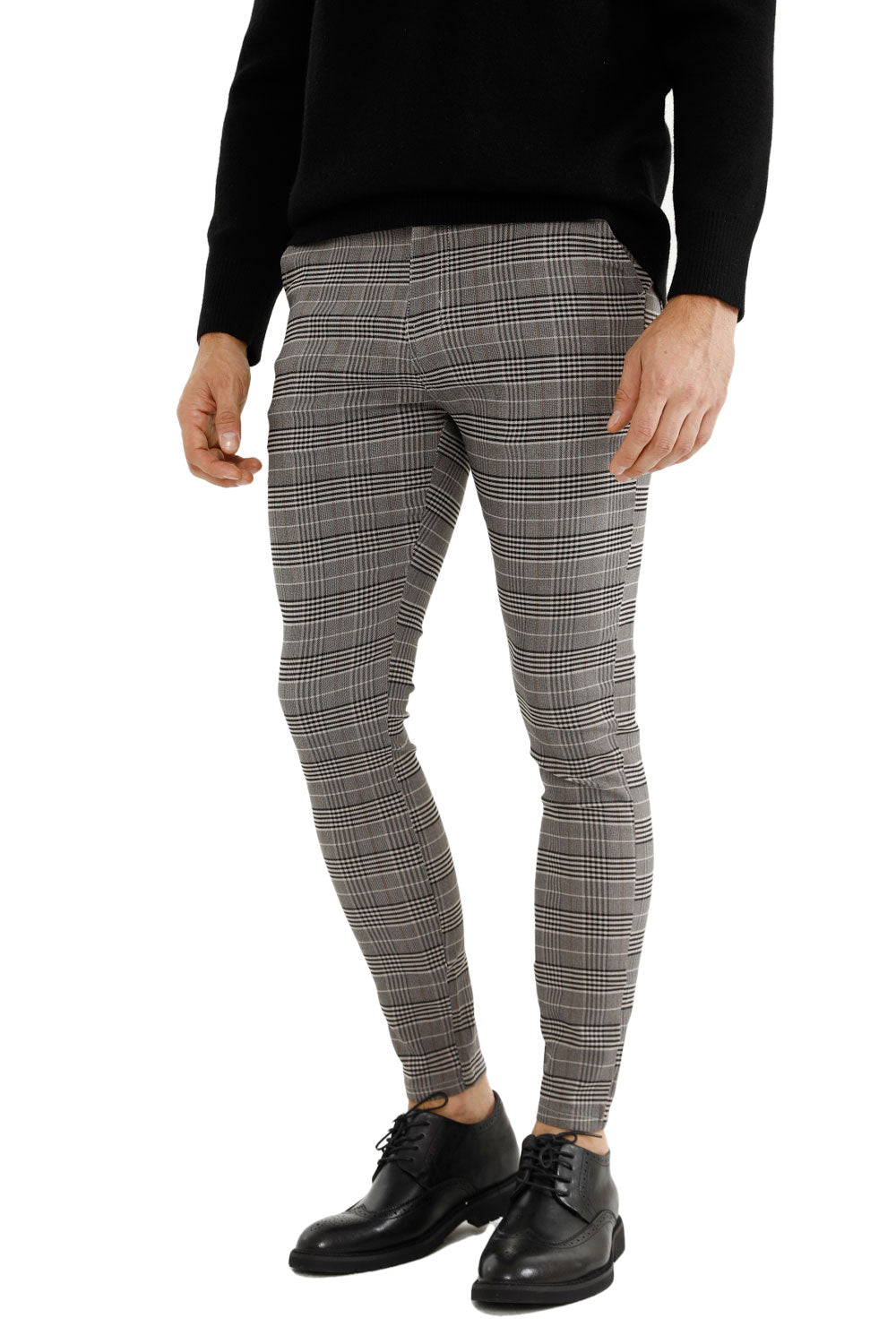 men's black plaid pants