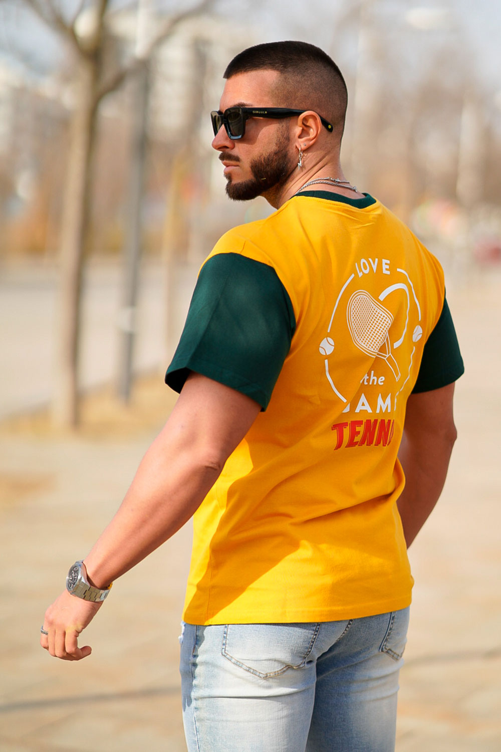 Men's Crew Neck T-shirt - Yellow