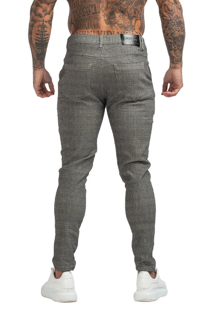 men's grey checked trousers