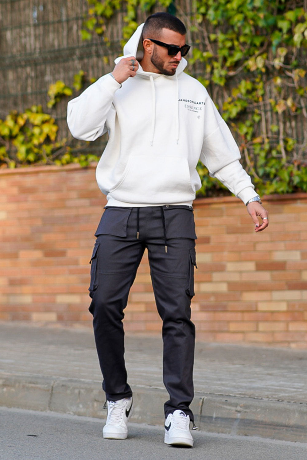 black slim cargo pants