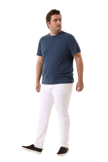 Mens White Jeans Ripped Stretch Jeans(B&T)