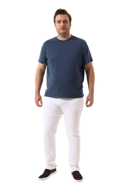 Mens White Jeans Ripped Stretch Jeans(B&T)