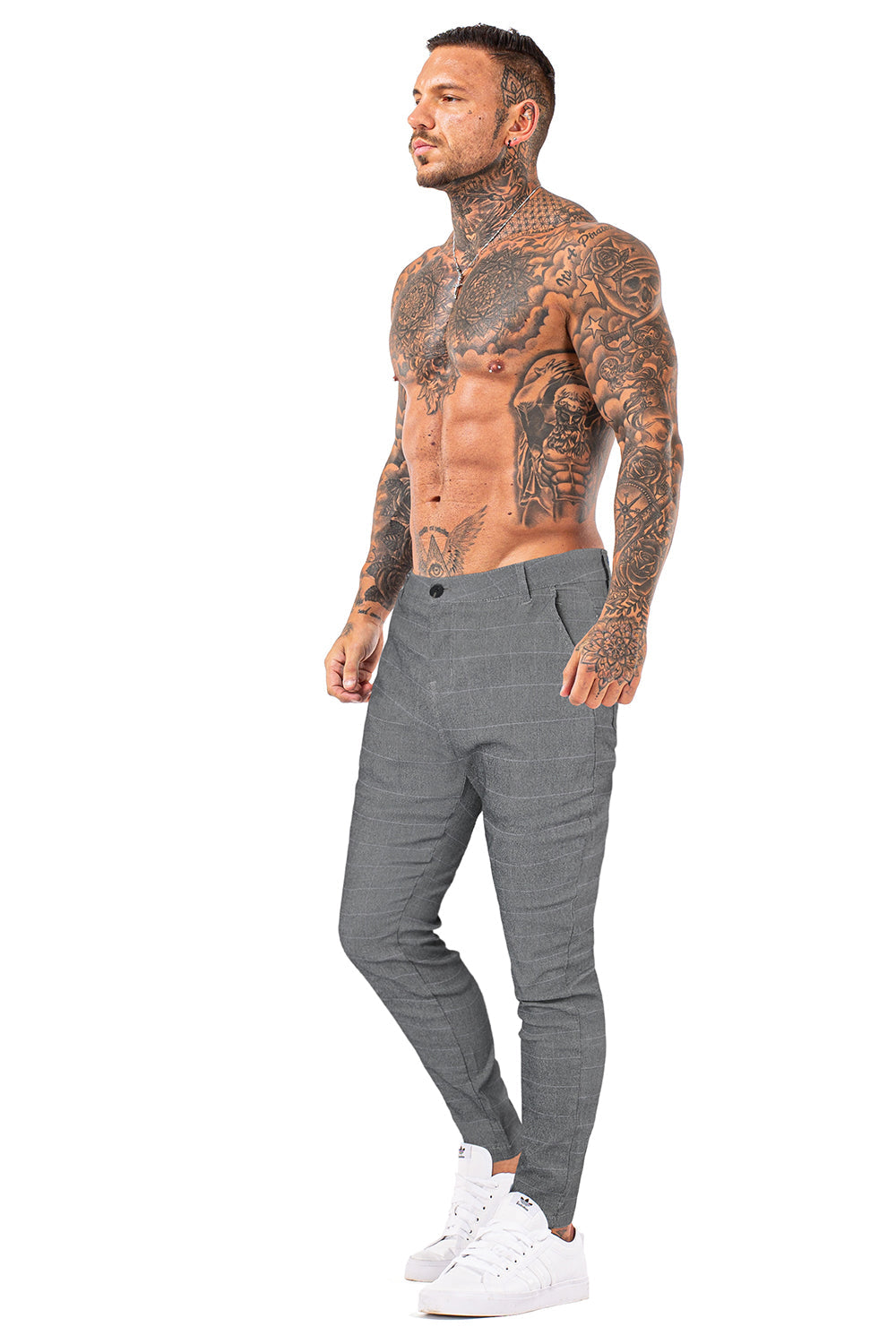 men's light grey chinos