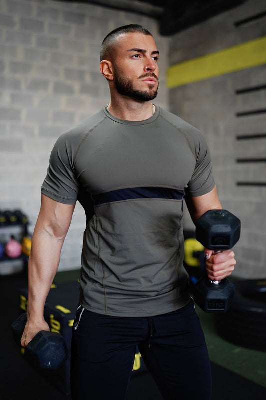 JARKADA Mens Athletic Shirts Short Sleeve Compression T Shirts for Men-GREY