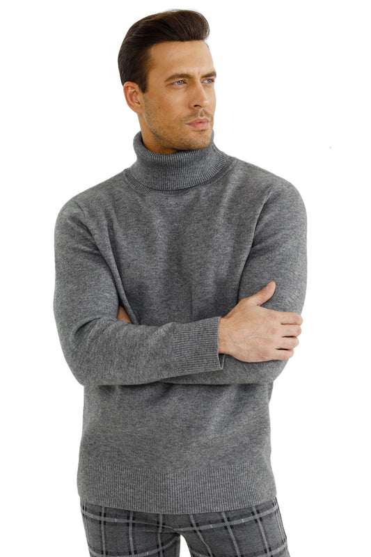 mens gray turtleneck sweater