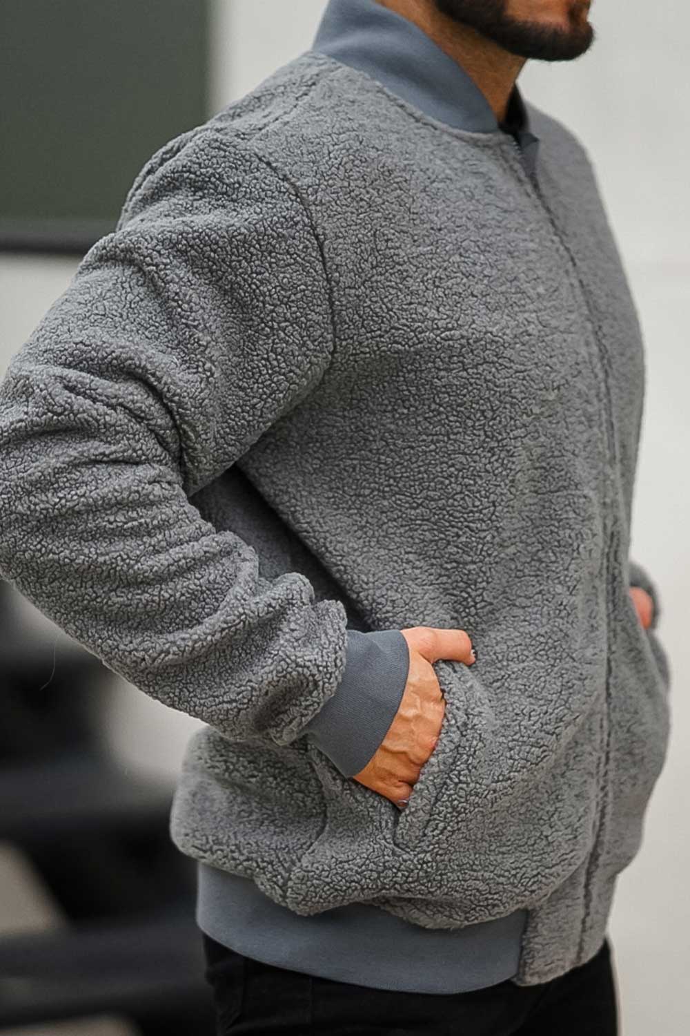 men's grey winter coat