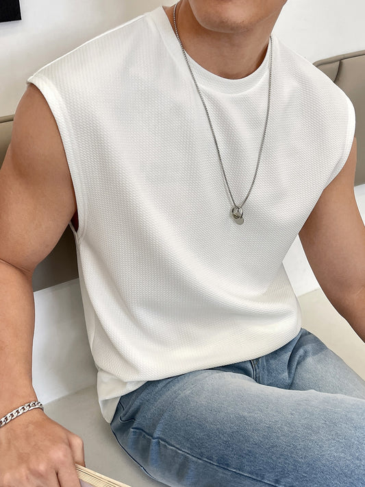 Men Letter Patched Detail Tank Top