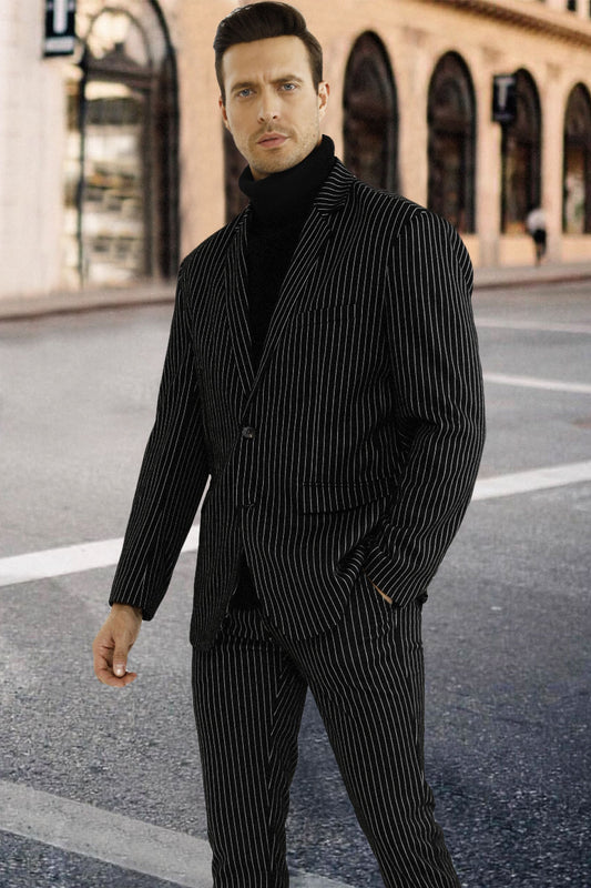 men's striped suit